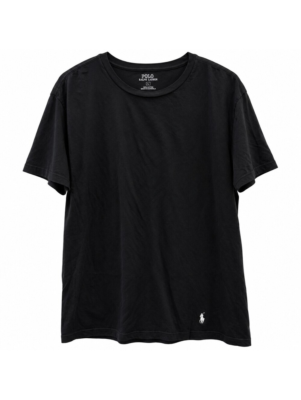 Polo Ralph Lauren Black Crew Neck T-Shirt Large with Embroidered Logo
